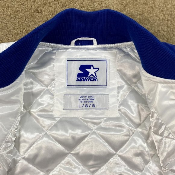 CHICAGO CUBS MLB Starter Snap Down Jacket WHITE/BLUE LG, XL - Picture 10 of 10